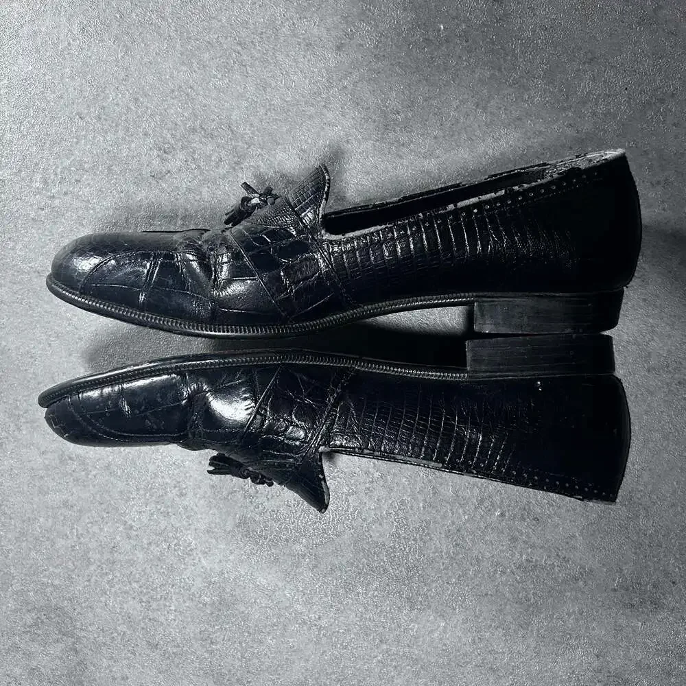 Stacy Adams Vintage Genuine Snake Leather Tassel Loafers